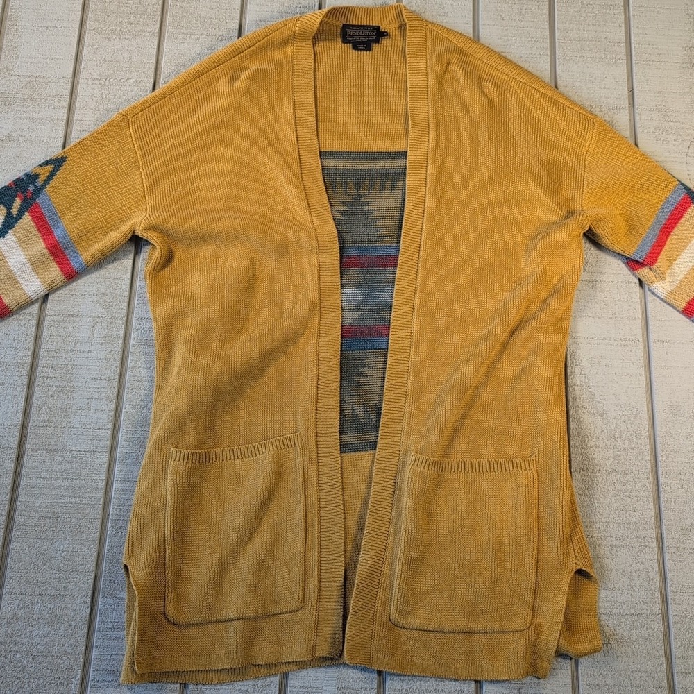 Pendleton Chief Aztec Cardigan‎ Jacket Mens S Southwest Tribal Cotton Open Front - Picture 3 of 10